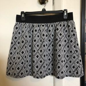 Black and white patterned skirt